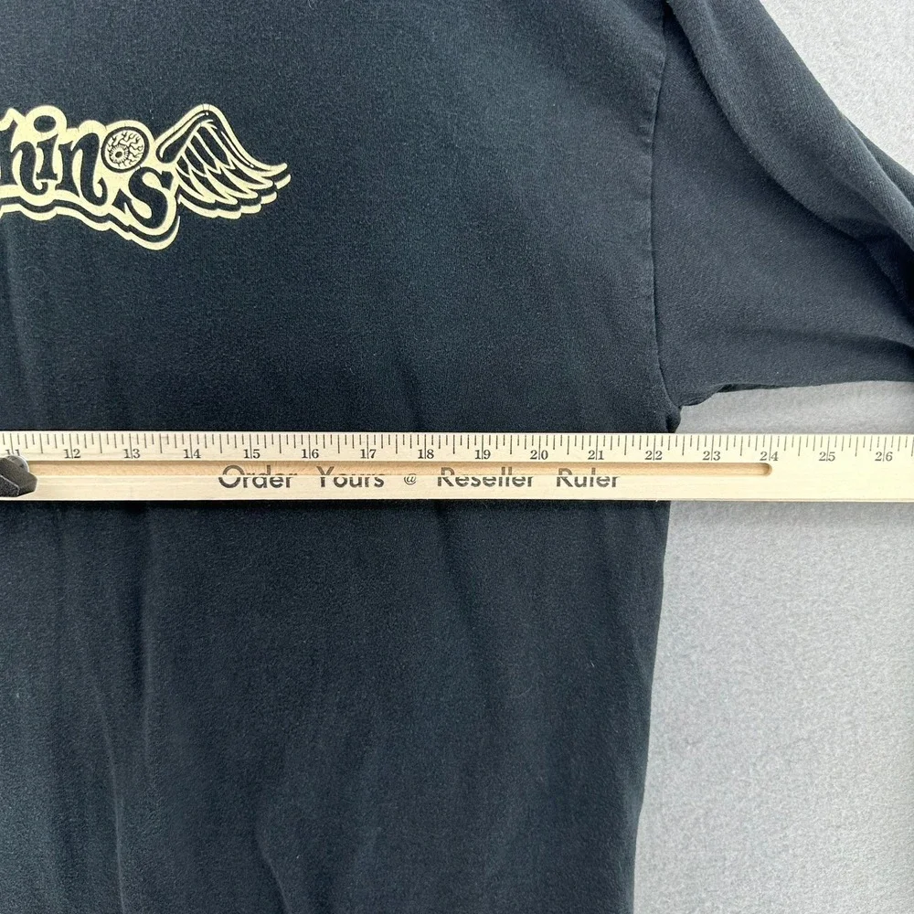 Y2K Los Chinos Black Long Sleeve T-Shirt Music Skeleton L/XL Double Sided VTG - Picture 7 of 7